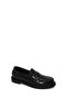Women's Black Leather Masculine Loafer Af140003Da - 7