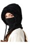 Women's winter balaclava off-white fleece ski windproof cold weather. - 4
