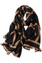 Women's scarf black striped patchwork warm winter. - 4