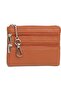 Women's wallet chestnut brown with key ring. - 5