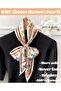 Luxury white silk square scarf women's summer style. - 4