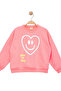 Girls' Sweatshirt Pink Long Sleeve Letter and Heart Patterned Children's Sweatshirt - 2
