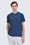 Navy Blue Regular Fit Crew Neck T-Shirt - 3
