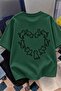 Cat Heart Pattern Oversize/Relaxed Cut Short Sleeve T-Shirt