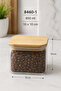Set of 12 850 ml Square Borosilicate Glass Jars – Vacuum Sealed with Bamboo Lids - 8460-1 - 3