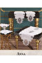 5-piece living room set linen lace tablecloth runner set anna model - cream - 3
