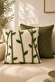 Punch Embroidered 2-Piece Throw Pillow Cover Set |   Zippered 42X42 cm |   Modern Sofa Cushion |   Patterned, Decorative - 2