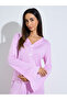 Pink Contrast Trims Bow Detail Blouse and Pants Pyjama Set - 3