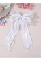 Girls White Beads Embellished Bow Hair Clip - 4