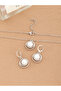 Pack of 3 - Silver Tone Pearls and Rhinestone Embellished Necklace and Earrings - 2