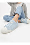 Light Blue Suede-Look Textile Sneakers - 7
