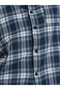 Navy Blue Checked Long Sleeves Oversized Shirt - 5
