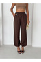 Women's Tencel Fabric High Waist Pleated Elastic Leg Pants - 3