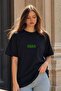 Women's Oversize T-Shirt Libra Printed Black – Crew Neck, Comfortable Fit, 100% Cotton - 2