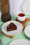 Off-White 6-Piece Porcelain Cake Plate Set 20 cm - Dessert and Presentation Plate - 6