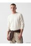 Xside Ecru Crew Neck Men's Knitwear Sweater