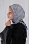 Hexagonal Patterned Soft Scarf Navy Blue - 5