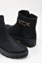 S Buckle Zippered Nubuck Women's Boots Black R15D102 - 3