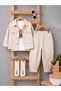 4-Piece Baby Boy/Child Set with Gabardine Safari Socks, Digital Teddy Bear Print, Button and Pocket Details - 2