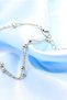 Anklet with thin Double chain and beads - Silver - 3