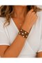 Stella Brown Leather Gold Star Magnet Bracelet (19 cm) - 3