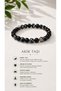 Natural Agate Stone Men's Bracelet 8 mm Natural Stone Flexible Bracelet 20 cm Striped Black Agate - 2