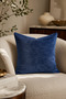 Navy Blue Velvet Textured Decorative Throw Pillow Cover Modern Sofa and Living Room Cushion