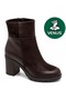 Vandolina Genuine Leather Orthopedic Heeled Women's Boots Brown