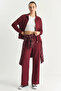 Women's Soft Textured Modal Burgundy Set with Adjustable Waist - 5