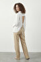 Women's White Shirt with Back Tie Detail and Self-Drawstring - 5