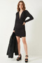 Women's Black Dress with Shirred Sides - 2