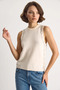 Women's Stone Embroidered Knitwear Ecru Blouse - 4