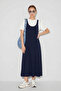 Women's Strappy A-Line Maxi Navy Blue Dress - 2