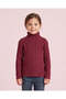 Girls Burgundy Turtleneck Cable Knit Pullover