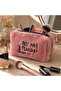 Plush Pen Holder and Makeup Bag Zippered Multi-Purpose Organizer Bag Rose