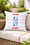 Poisson Blue Fish Patterned Decorative Throw Pillow Cover Marine Summer Decor 43X43 cm - 4