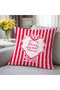Home Sweet Home Red Striped Decorative Throw Pillow Cover Retro 43X43 cm - 3