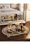 Decorative Glass Presentation Tray with Chain Decoration Crystal - Cloud Model Glass Presentation Tray with Diamond Feet - 2