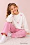 Girl's Butterfly Detailed Top and Bottom Set Tkm1020 - 4