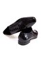 Black Color Lace-Up Genuine Leather Leather Sole Men's Shoes - 2