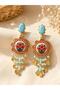 Tulip Patterned Dangle Ethnic Earrings Stylish Women's Earrings - 2