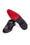 Black Color Laceless Genuine Leather Men's Shoes - 3