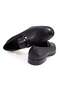 Black Color Laceless Genuine Leather Leather Sole Men's Shoes - 2
