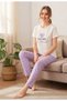 Women's Milan Long Sleeve 100% Cotton Crew Neck Pajama Set - 2