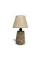 Jüt Modern Bohemian Table Lamp (Stone Body) (Wicker Texture Cream Conical Lampshade) - 4