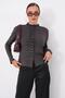 Women's Stand Collar Front Ruffle Detailed Button Closure Knitwear Cardigan 265160 - - 2