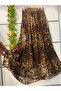 Leopard Print Chiffon Skirt with Lining