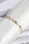 Brass Gold Color Pink and Purple Zircon Stone Flower Model Women's Bracelet - 6