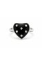 Black Heart Figured Metal Ring – Silver Color with Dot Detail, Stylish Women's Accessory - 4