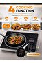 2200W Infrared Electric Cooktop with Touch Sensor Control 11 Power Levels 4 Cooking Functions 4-Hour Timer Crystal Glass Plate SIS-016N1 Grey 1 - 5